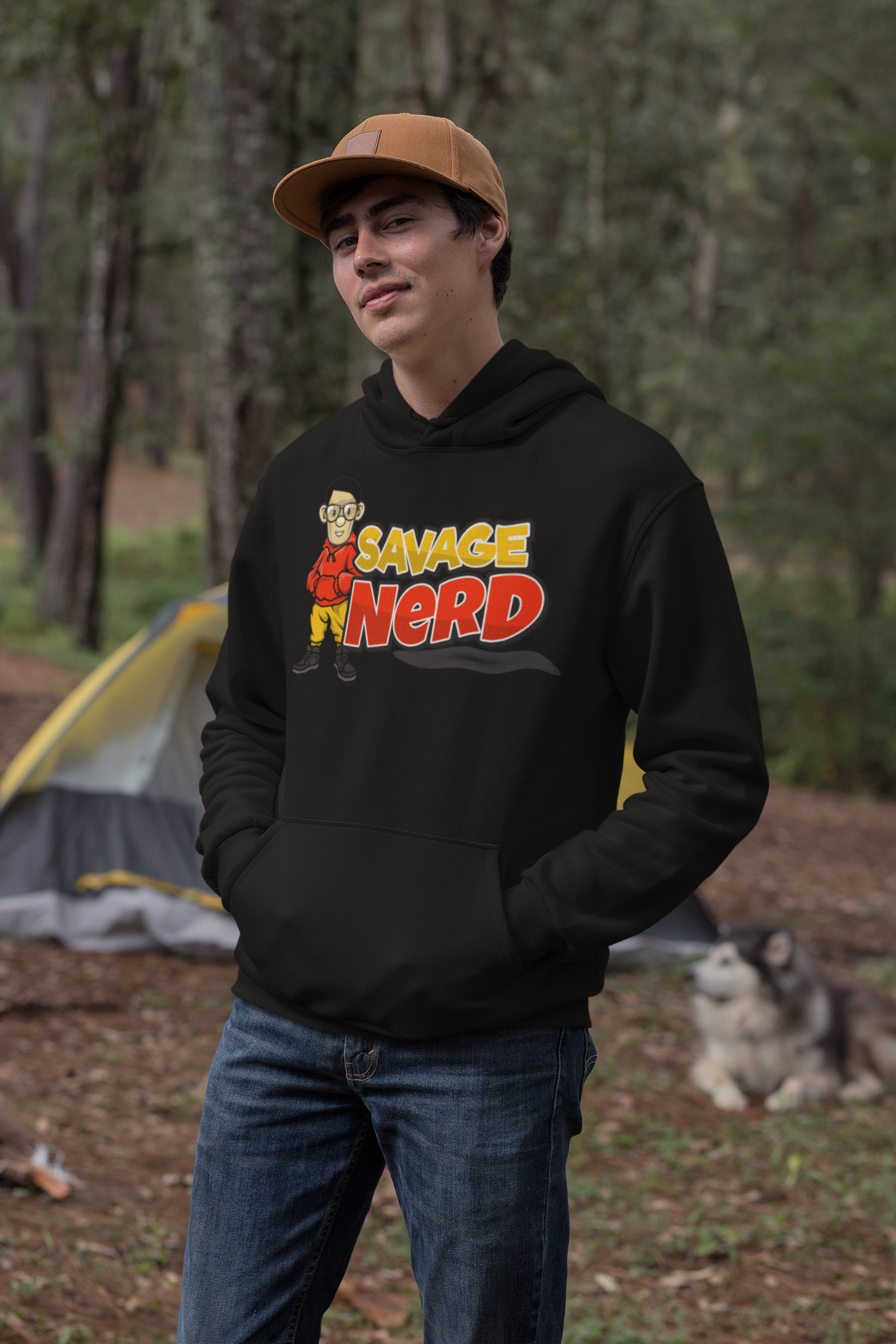 Red and Yellow Savage Nerd Hoodie DTG