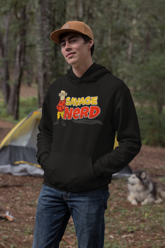Red and Yellow  Savage Nerd Hoodie DTG